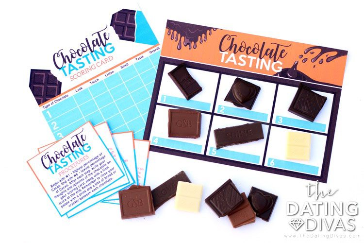 Printable activities and romantic date ideas for a chocolate tasting date | The Dating Divas