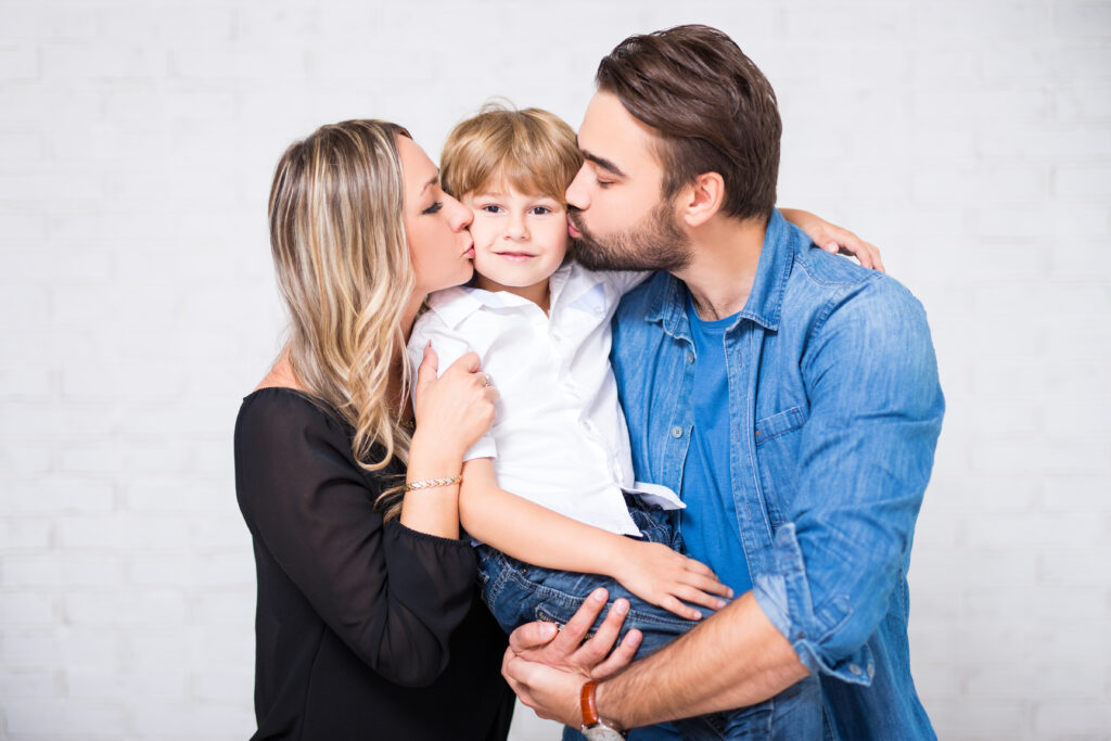 Kissing Family Photo