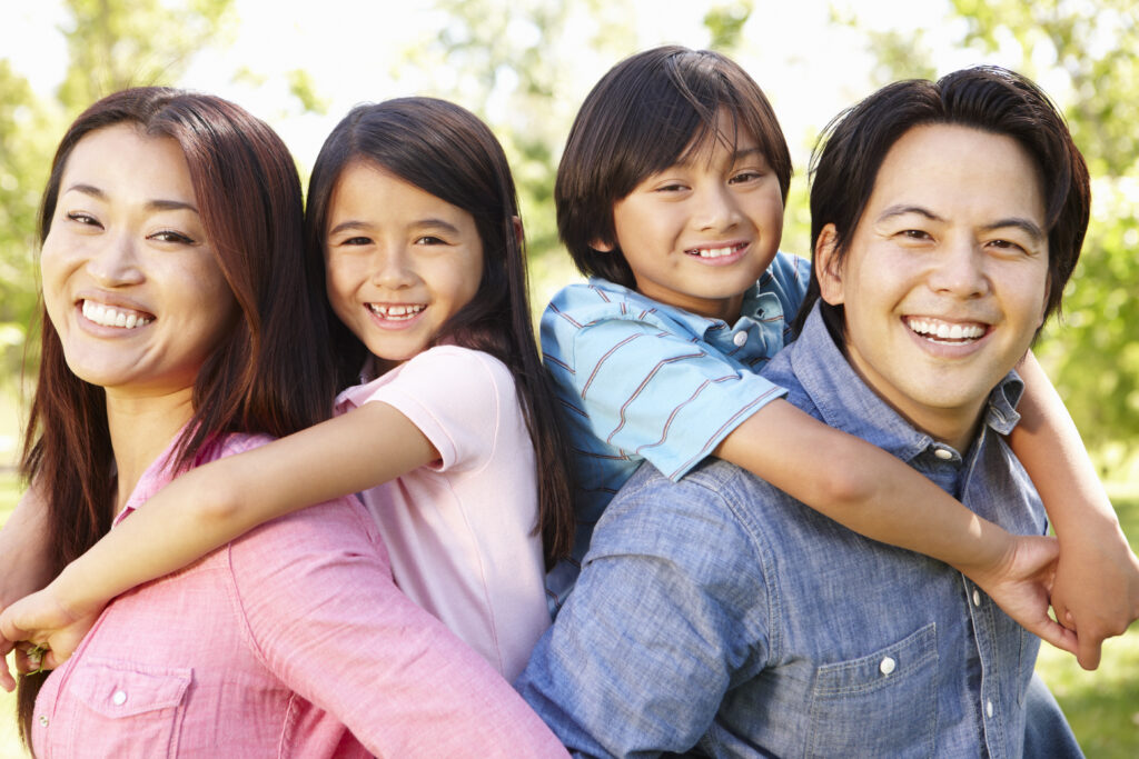 Smiling Family Outside