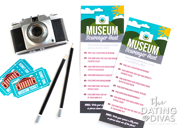 A checklist and tickets to the museum.