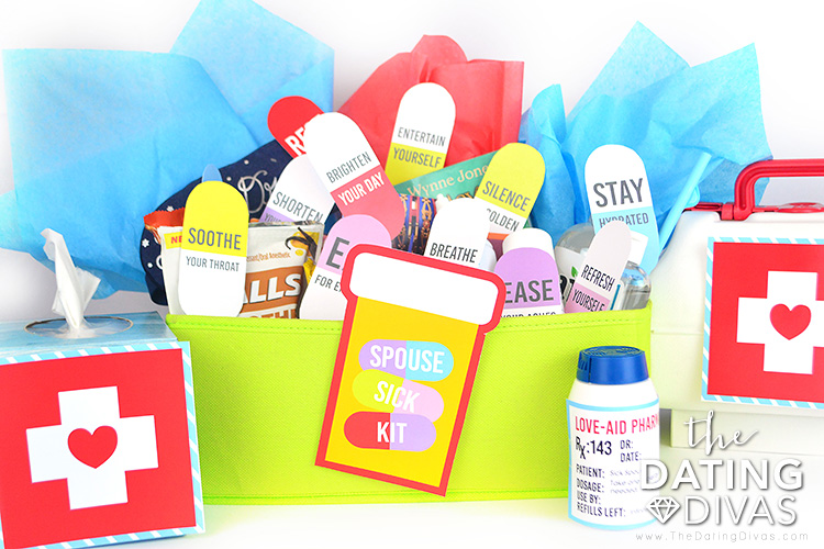 Create a care package for an ill spouse.