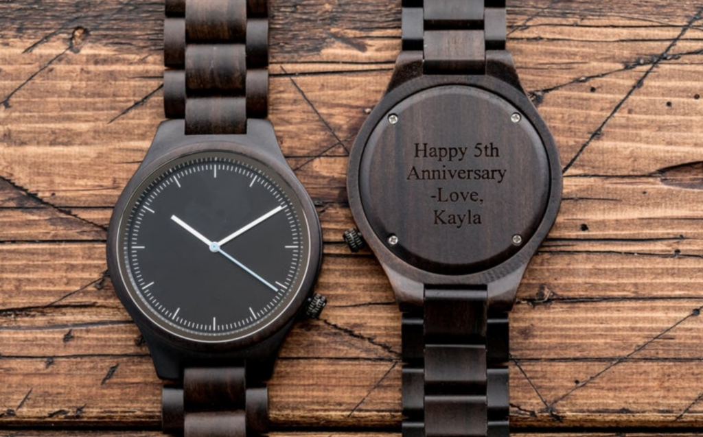 Personalized, engraved watch anniversary gift for him. | The Dating Divas