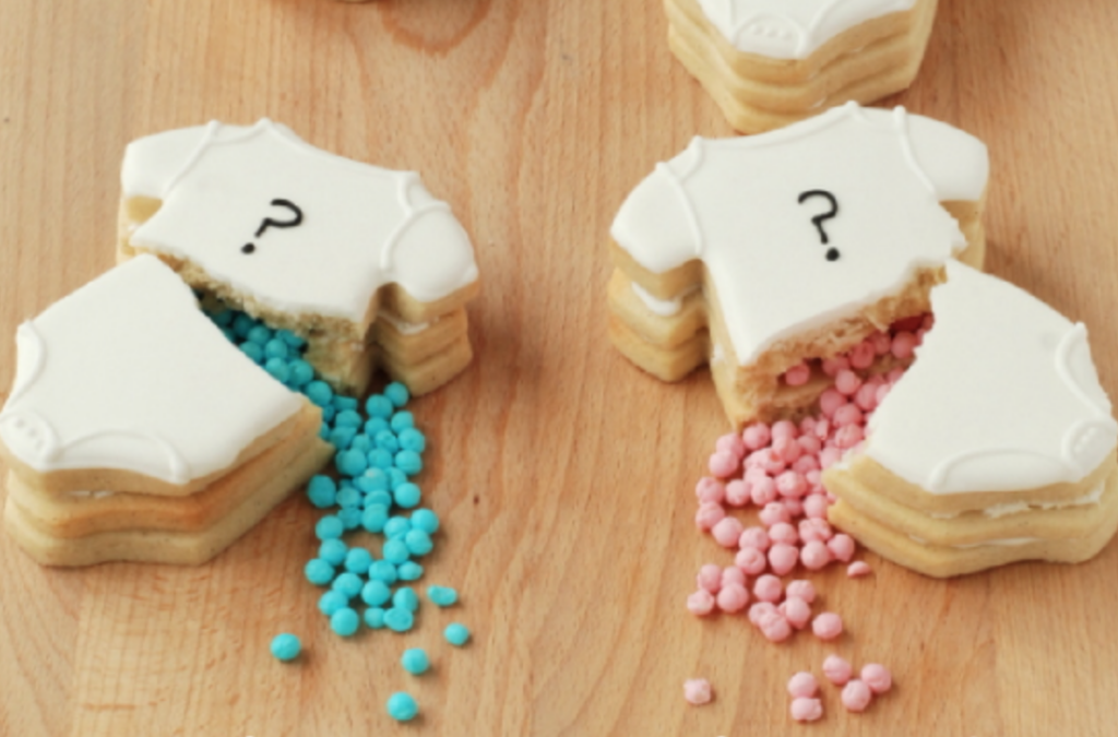 Onesie Filled Cookies Gender Reveal Ideas | The Dating Divas