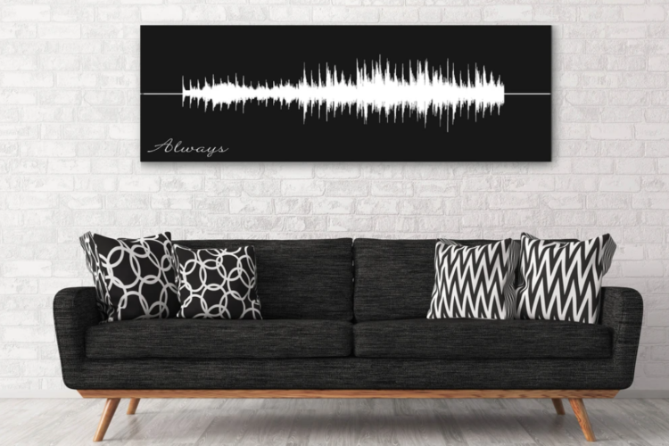 Personalized sound wave posters that make great anniversary gifts for him. | The Dating Divas