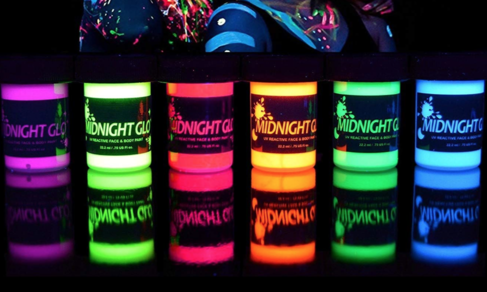 Tons of different neon body paint to give as the best anniversary gifts for him. | The Dating Divas