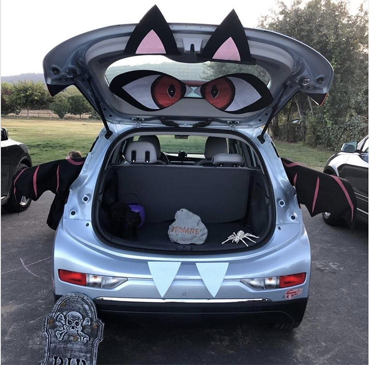 Trunk decorated as a bat - a great trunk or treat idea for Halloween | The Dating Divas