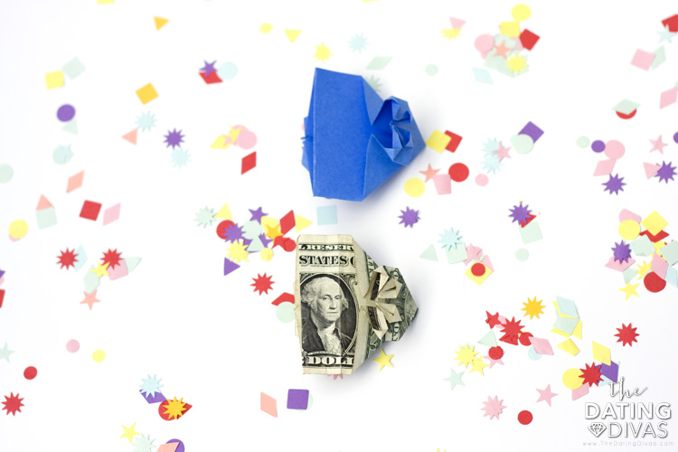 Easy guide to making origami out of a dollar bill. | The Dating Divas