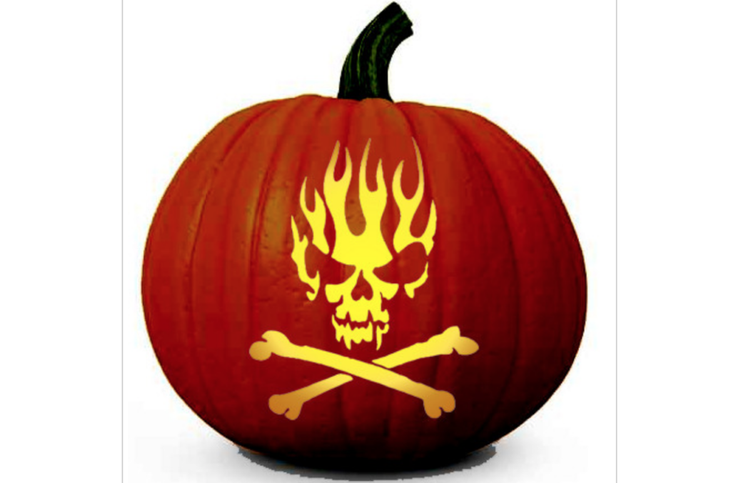 Skull, cross bones, flames ideas for carving pumpkins. | The Dating Divas