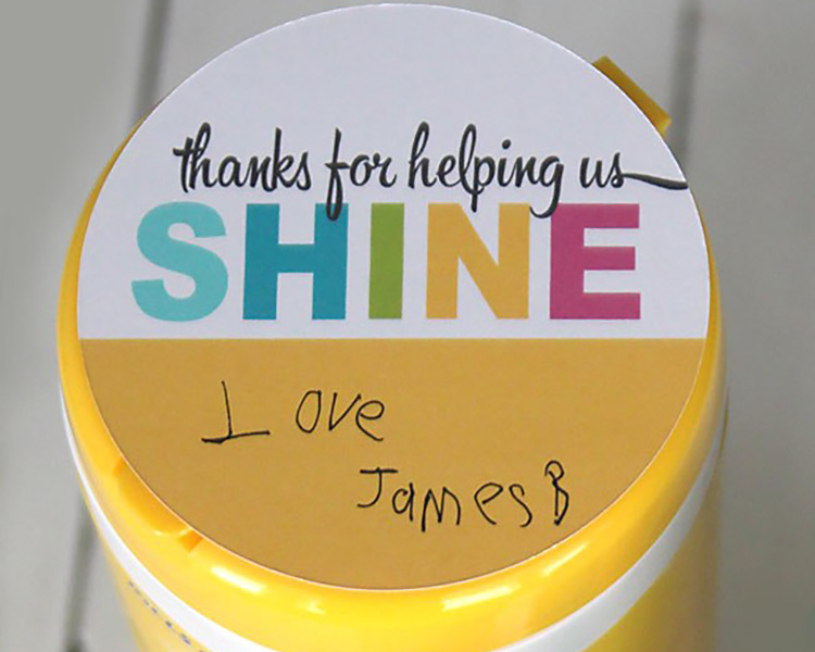 Shine and sanitize with this teacher appreciation idea. | The Dating Divas