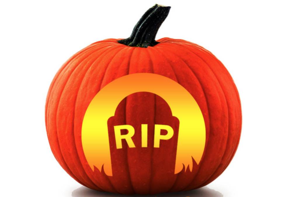 RIP Pumpkin - www.thedatingdivas.com Gravestone RIP easy pumpkin carving ideas | The Dating Divas