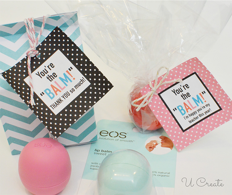 Say thank you to teachers with this cute lip balm tag for teacher appreciation week. | The Dating Divas