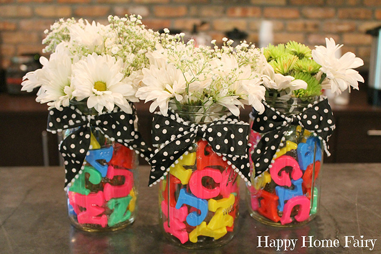 For alphabet themed teacher appreciation ideas, these vases are number 1. | The Dating Divas