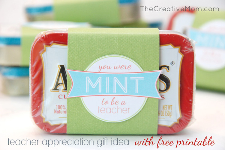 A simple and easy teacher appreciation gift with a tin of mints. | The Dating Divas