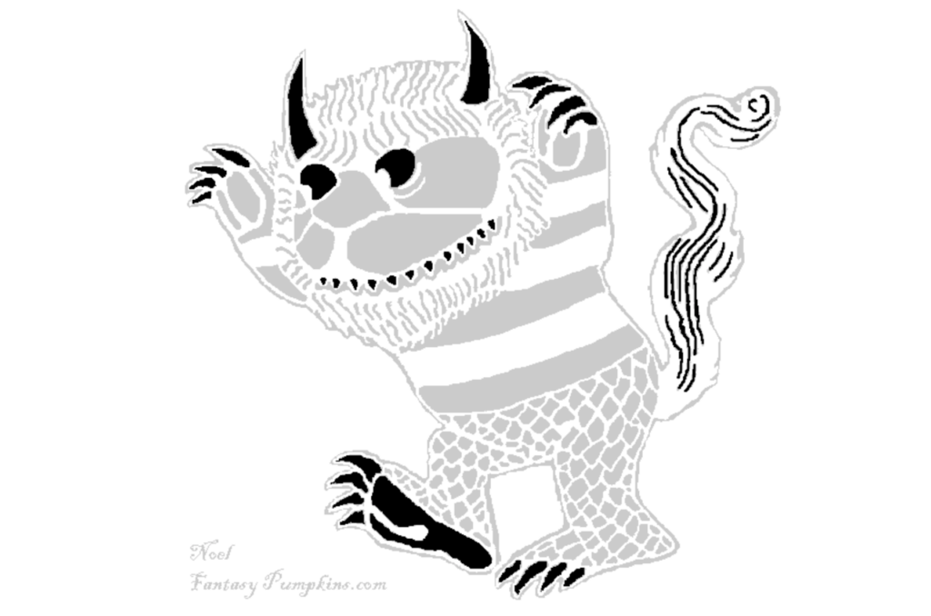 Where the Wild Things are monster advanced pumpkin carving pattern. | The Dating Divas