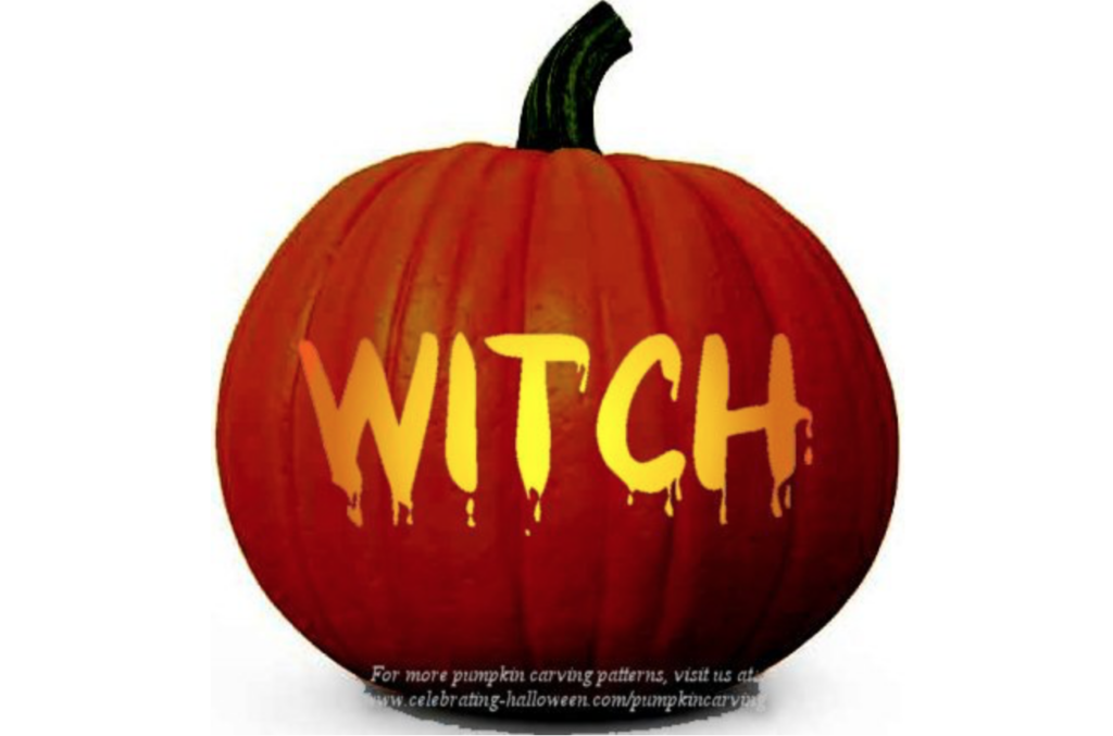 Witch pumpkin carving ideas for Halloween pumpkin carving pattern. | The Dating Divas