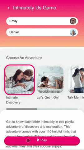 An animated example of the Intimately Us App for Couples Game | The Dating Divas