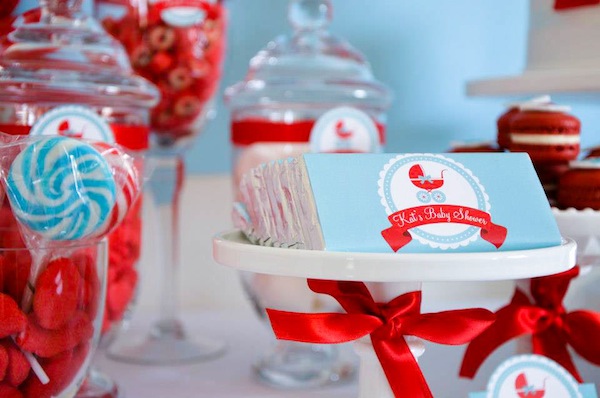 Aqua and red baby shower theme | The Dating Divas