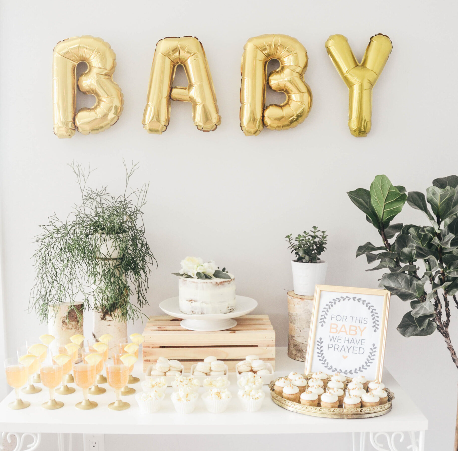 Gold and Birch Gender Neutral Baby Shower Idea | The Dating Divas