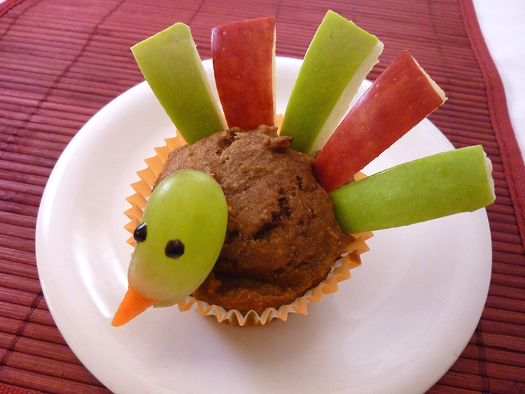 Add fruit to your favorite muffin for a delicious Thanksgiving finger food. | The Dating Divas