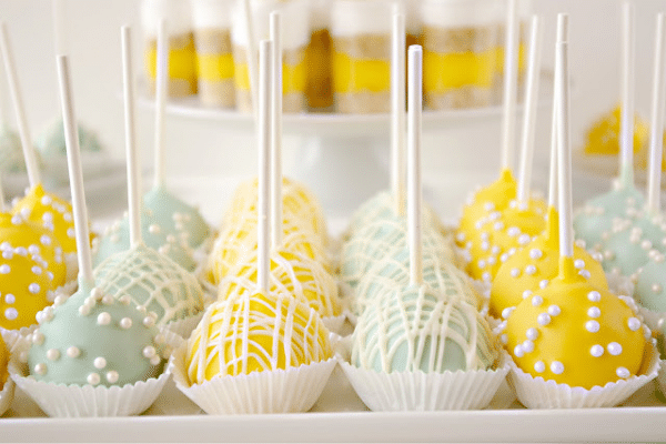 Cute yellow and mint cake pops | The Dating Divas