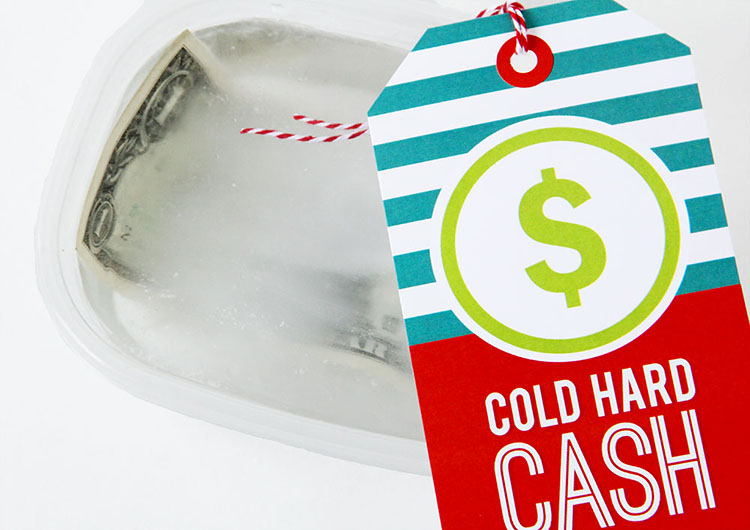 Frozen dollar bills that make super funny white elephant gifts | The Dating Divas 