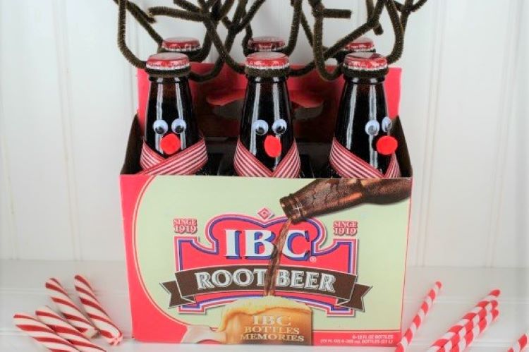 A case of rootbeer dressed up like Santa's reindeer | The Dating Divas