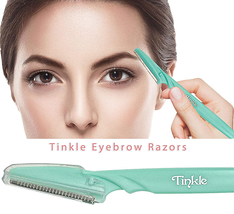 A woman uses the tinkle razor to remove hair from her face - a useful gift idea | The Dating Divas