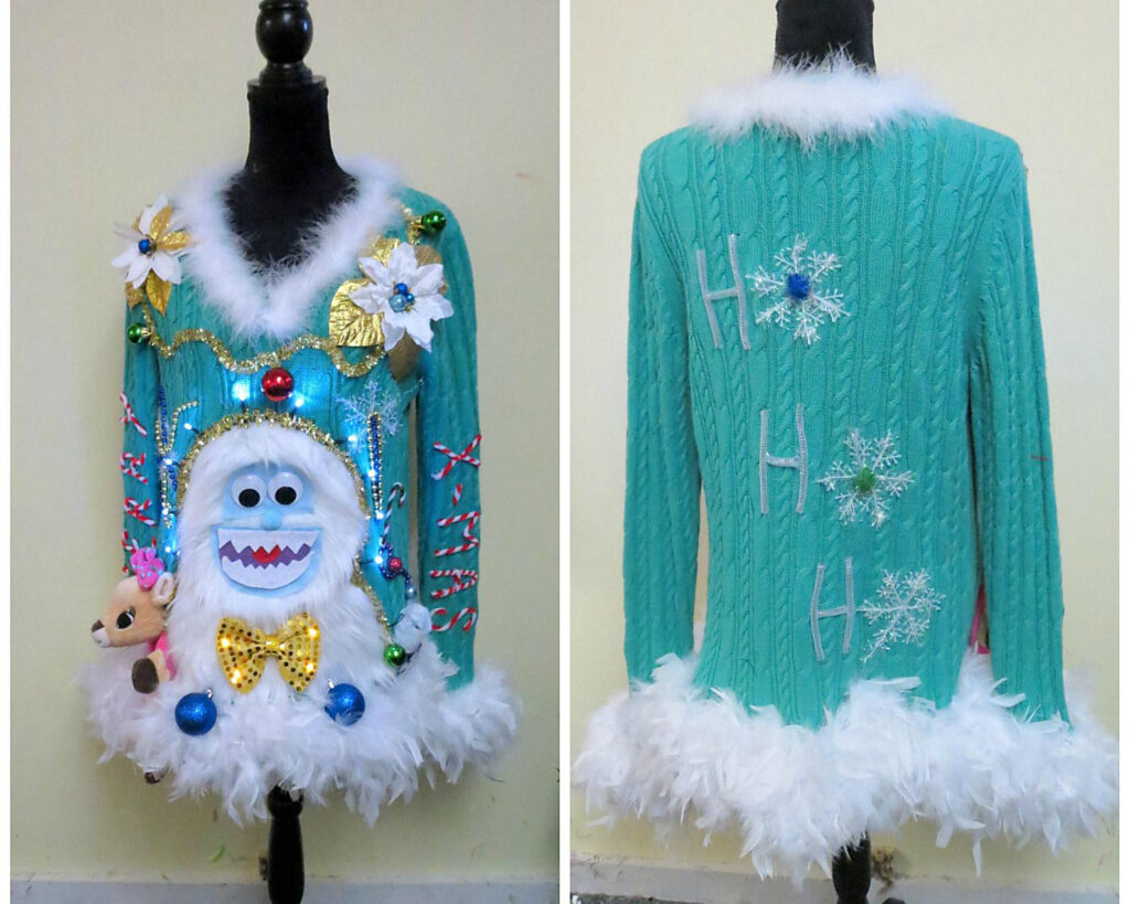 Yeti-Themed Ugly Christmas Sweater Idea | The Dating Divas