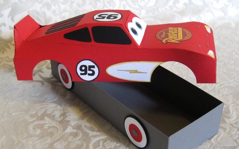 Red Lightning McQueen box for Valentine's Day cards | The Dating Divas