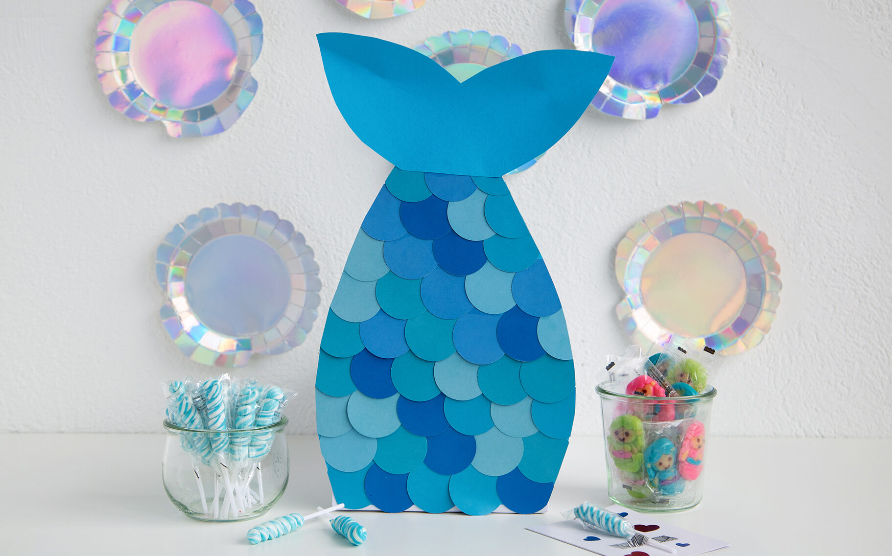 Pretty blue mermaid tail Valentine's Day box | The Dating Divas 