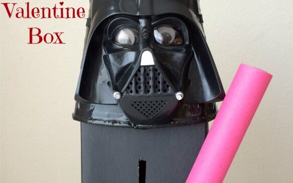 Darth Vader Valentine's Day box with a pink lightsaber | The Dating Divas