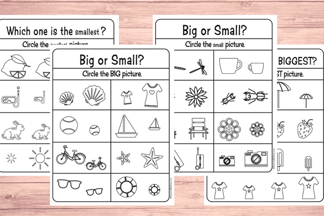 Big and small comparison worksheets for preschool | The Dating Divas