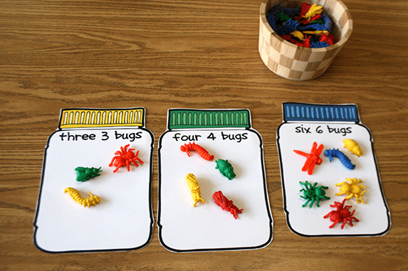 Bug jar preschool worksheets for counting and number games | The Dating Divas