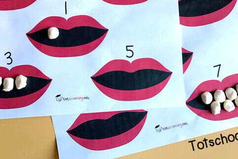 Counting with teeth preschool worksheets | The Dating Divas