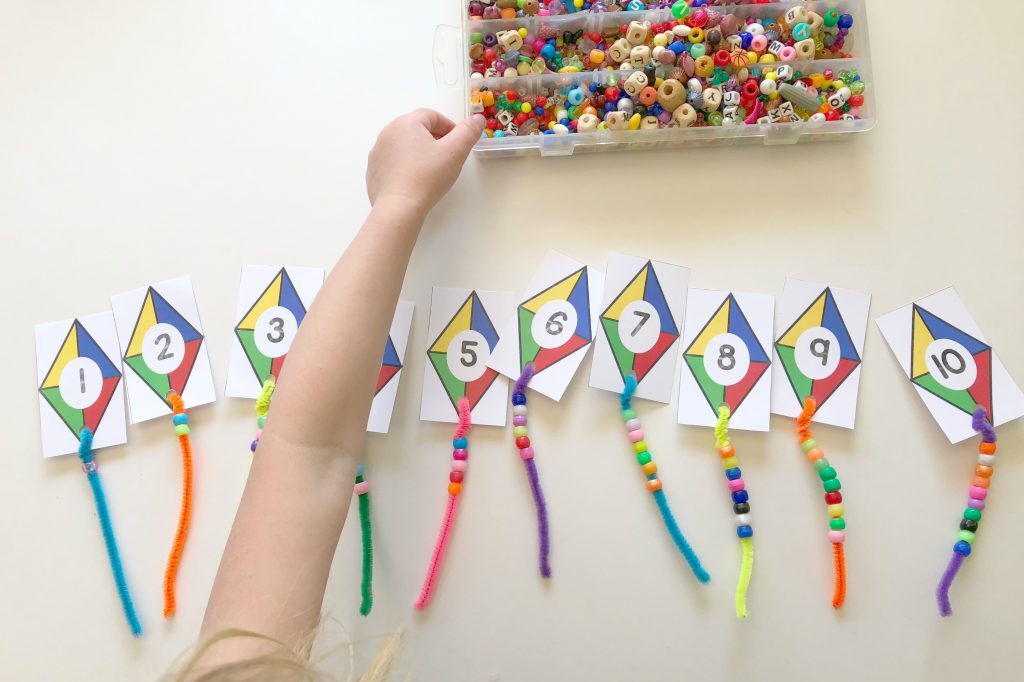 Preschool activities using kites and beads | The Dating Divas