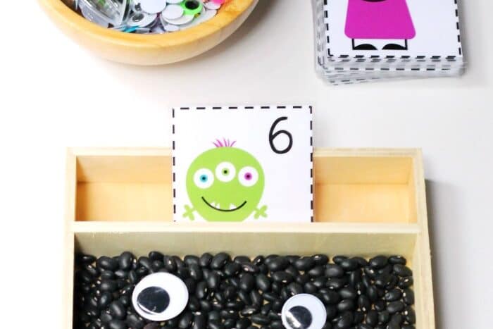 Preschool worksheets and cards to help do monster counting activities | The Dating Divas