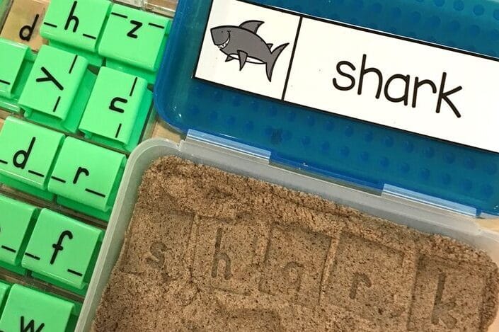 Preschool activities using sand and letter stamps | The Dating Divas