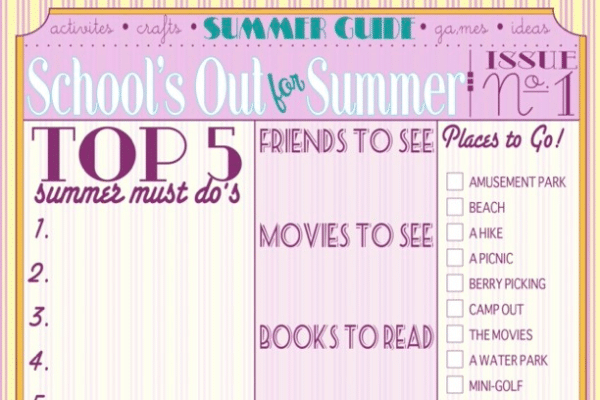 A summer guide to write down last day of school activities. | The Dating Divas