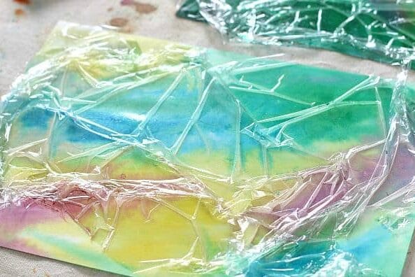 Plastic wrap sensory activity for kids | The Dating Divas