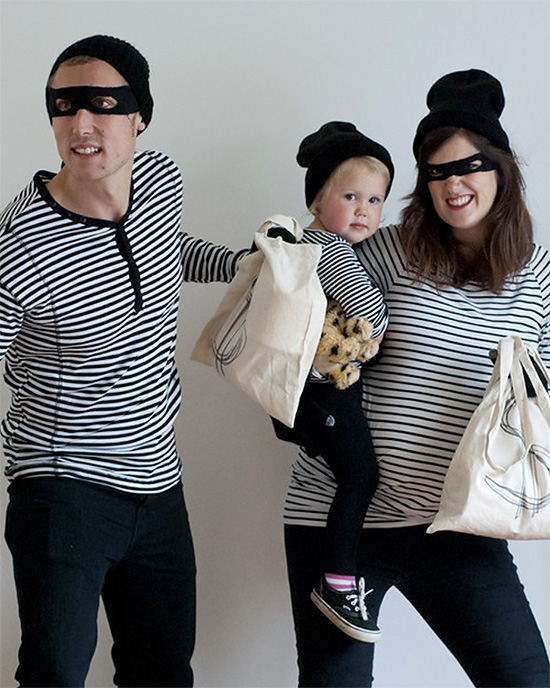 Steal some hearts this Halloween with robber family costumes. | The Dating Divas