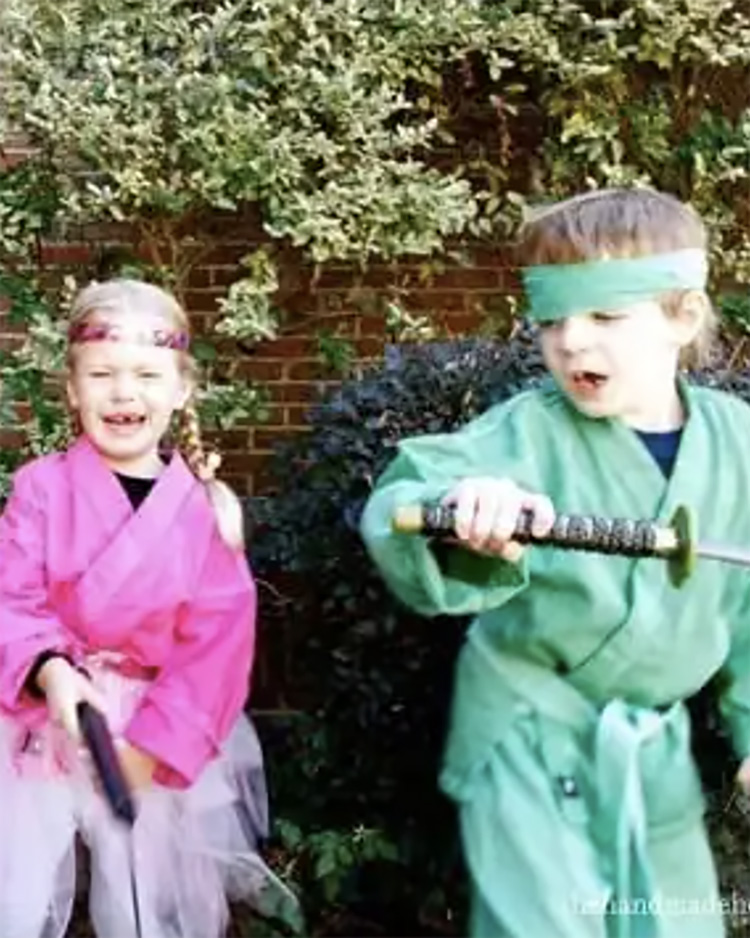 Every kid wants to be a ninja at some point. Add this to your list of family costume ideas. | The Dating Divas