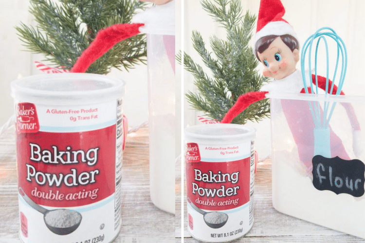 Elf on the shelf reaches for baking powder | The Dating Divas