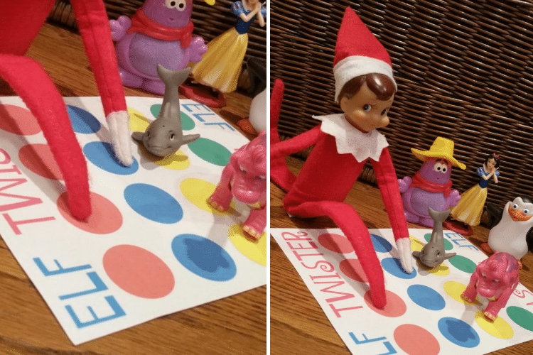 Elf on the shelf playing Twister with friends | The Dating Divas