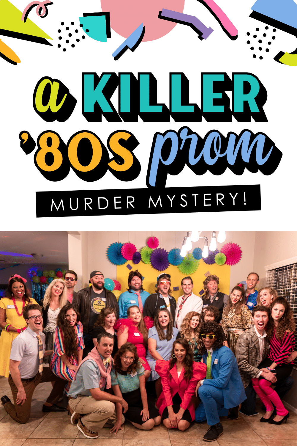 This sounds like the BEST murder mystery game! Prom in the 80s! Amazing! |The Dating Divas #MurderMystery #MurderMysteryGame #MurderMysteryApp