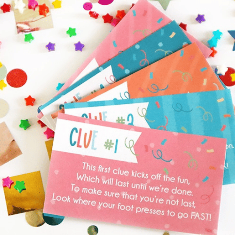 Fun Birthday Scavenger Hunt with Free Printable Clues