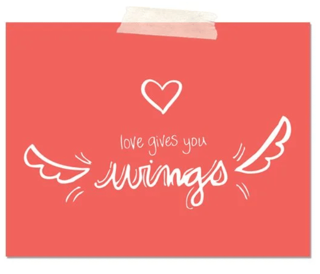 Love gives you wings printable cards | The Dating Divas 