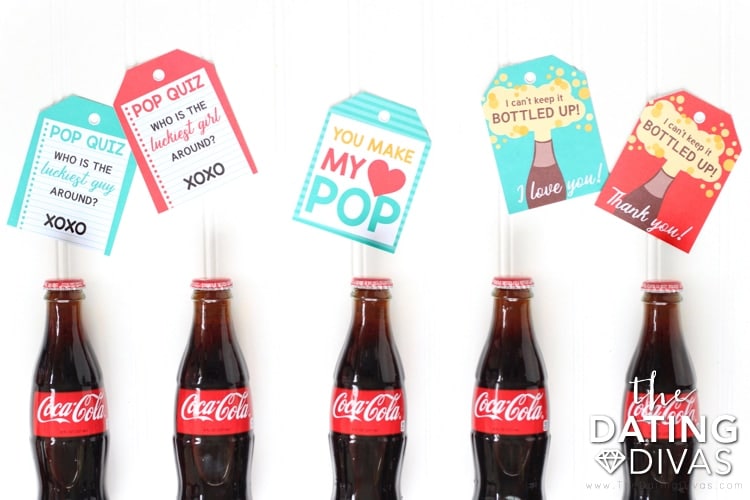 Valentine's Day cards that are perfect for a soda pop gift. | The Dating Divas