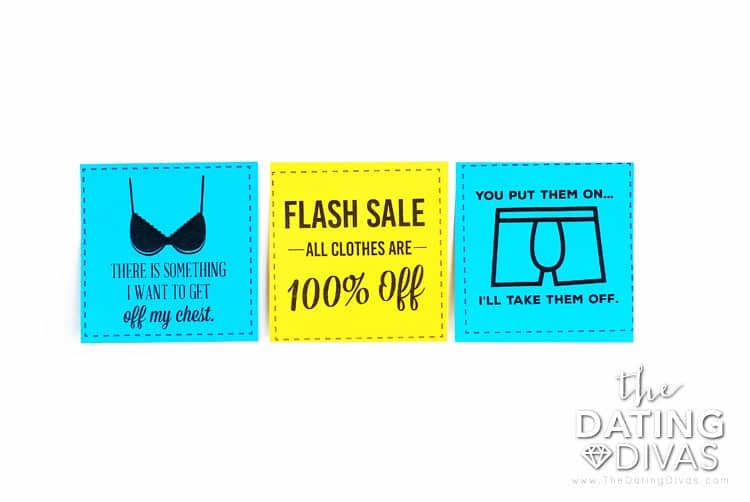 Sticky notes that lead to sexy time are the perfect Valentine's Day cards. | The Dating Divas