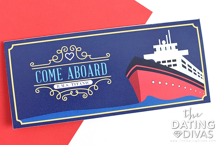 An envelope for a Titanic date invitation. | The Dating Divas