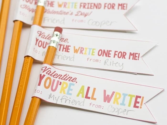 Free Pencil Printable You're all write Valentine Gift for Kids | The Dating Divas